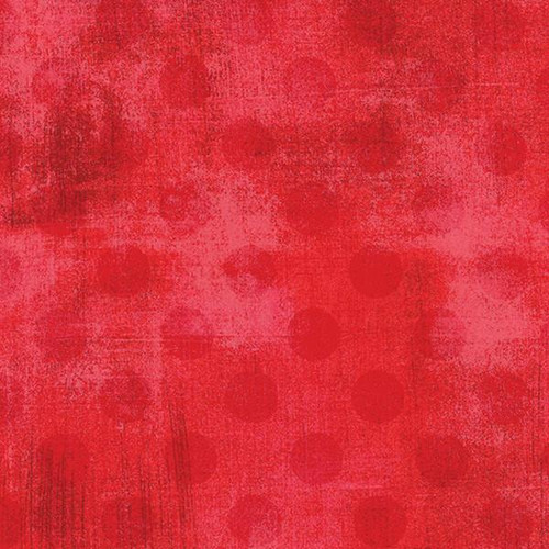 Moda BasicGrey Grunge Hits the Spot Flamingo Pink, red textured fabric with distressed and uneven color patterns.