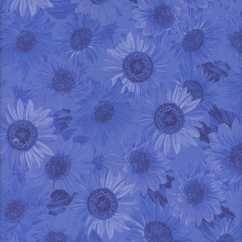 Benartex Fabrics 108 Inch Wide Quilt Back Sunflower Whispers Royal