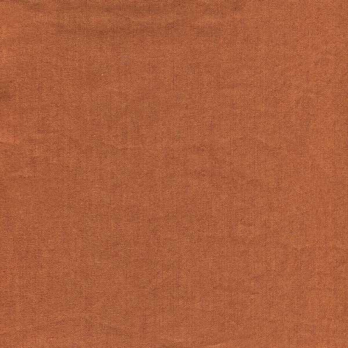 Studio e Peppered Cotton Cross Dyed Yarn Dyed Rust, close-up of rust-colored cross-dyed cotton yarn fabric.