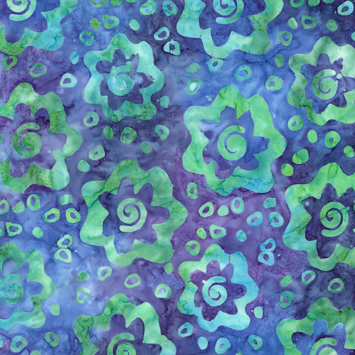 Riley Blake Fabrics Bold in Bloom Fran Morgan Lilac Mint Big Flowers, colorful floral pattern with vibrant lilac, mint green, and blue hues.