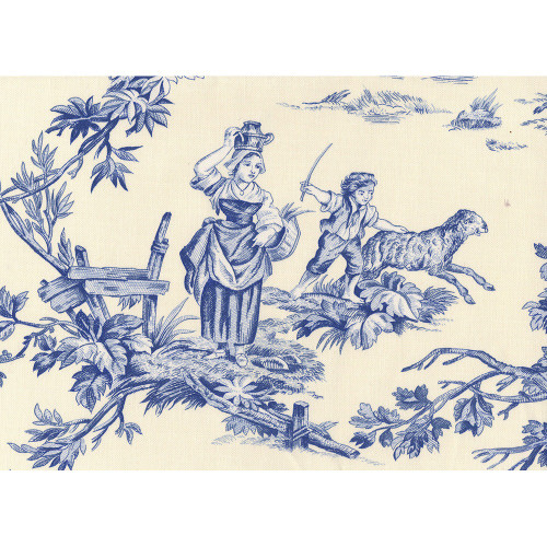 Covington Fabrics Musee Blue Traditional Idyllic Country Toile