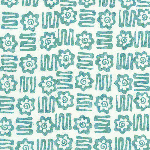 Riley Blake Fabrics Bold in Bloom Batiks Fran Morgan Adriatic Mist Blue Bloom Plots
