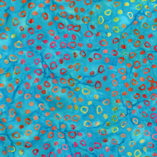 Riley Blake Fabrics Bold in Bloom Batiks Fran Morgan Stardust Splash Blue Fruity Pebbles