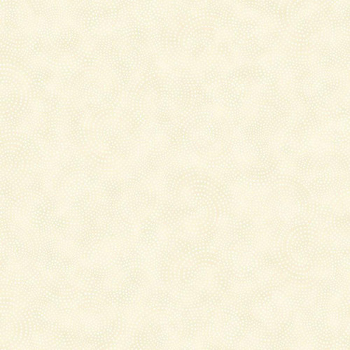 Timeless Treasures Fabrics Ivory Cream Twirl Textured Dotty Spiral, a fabric with a soft ivory cream color featuring a textured dotted and spiral pattern.