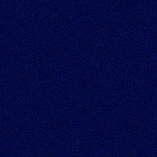 Timeless Treasures Fabrics Navy Blue Twirl Textured Dotty Spiral, a close-up view of fabric featuring a textured spiral pattern with small dot-like details in navy blue color.