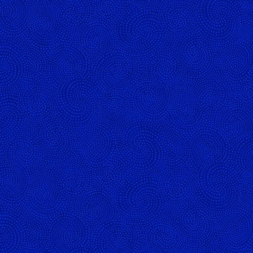 Timeless Treasures Fabrics Blue Twirl Textured Dotty Spiral, a vibrant blue fabric featuring a textured pattern of small dotted spirals.