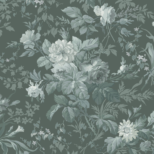 Marcus Fabrics Kathleen's Story Christine Schulte Monotone Floral Ink