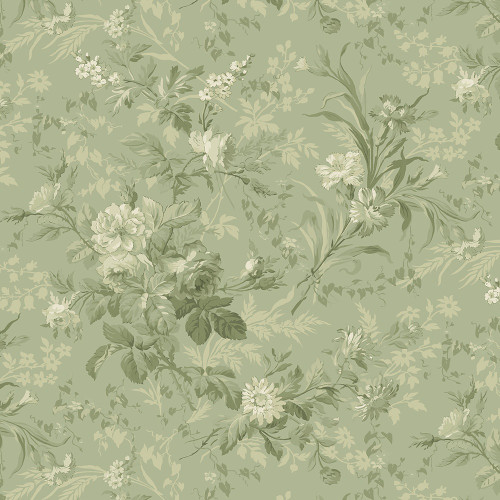 Marcus Fabrics Kathleen's Story Christine Schulte Monotone Floral Green