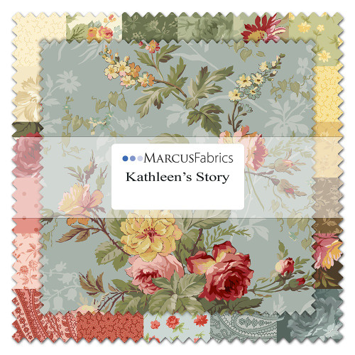 Marcus Fabrics Kathleen's Story Christine Schulte Charm Pack 5 Inch Squares
