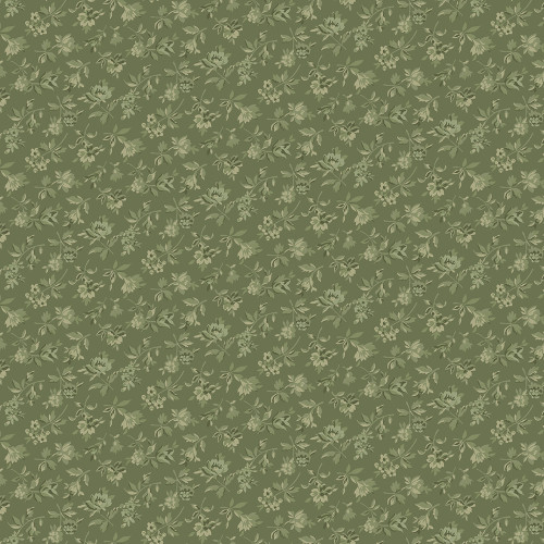 Marcus Fabrics Kathleen's Story Christine Schulte Tossed Flowers Jade