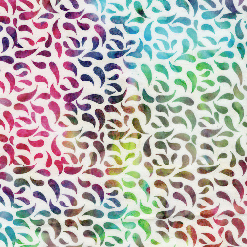 Lumin Fabrics Island Batik Paisley Pop Paisley Petals Multi Yellow Pink Blue Jellybean