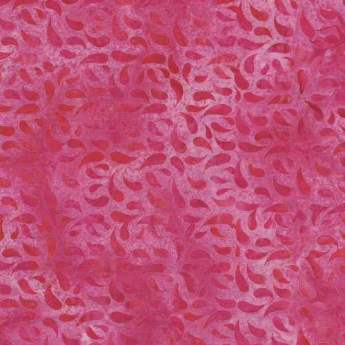 Lumin Fabrics Island Batik Paisley Pop Paisley Petals Multi Pink Red Vibes