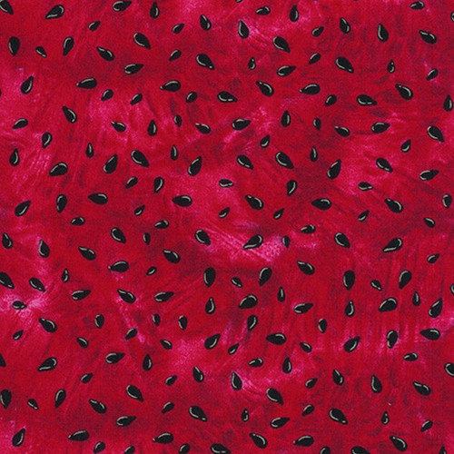 Timeless Treasures Fabrics Summer Picnic Watermelon Pits Red