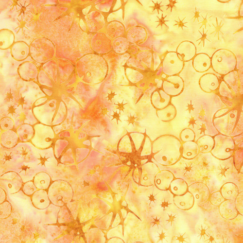 Lumin Fabrics Island Batik Starry Seas Sea Urchins Orange Cantaloupe
