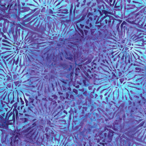 Lumin Fabrics Island Batik Under the Sea Starfish Marine Multi Blue Purple