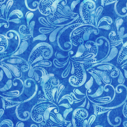 Lumin Fabrics Island Batik Paisley Pop Large Paisley Swirl Blue Powder Blue