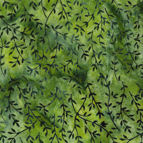 Lumin Fabrics Island Batik Radiant Wings Vine Coordinate Green Ivy