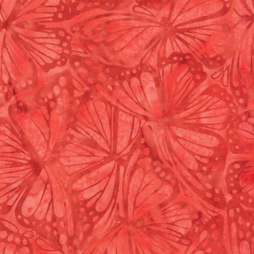Lumin Fabrics Island Batik Radiant Wings Monarch Wings Red Tangy