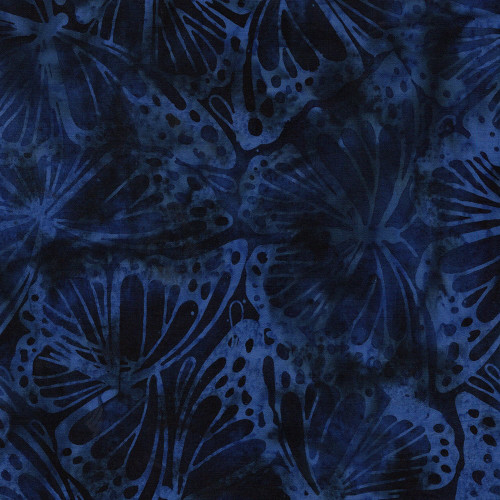 Lumin Fabrics Island Batik Radiant Wings Monarch Wings Blue Navy