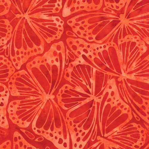 Lumin Fabrics Island Batik Radiant Wings Monarch Wings Orange Copper