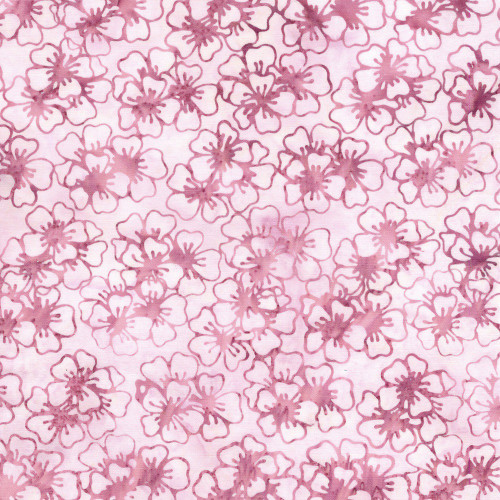 Lumin Fabrics Island Batik Cherry Blossom Large Blossoms Red Shell