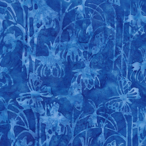 Lumin Fabrics Island Batik Enchanted Flutter Fuchsia Butterfly Blue Harbor