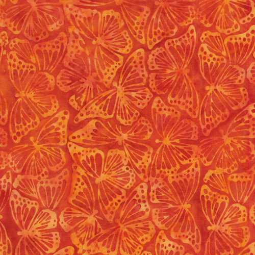 Lumin Fabrics Island Batik Radiant Wings Monarch Orange Copper