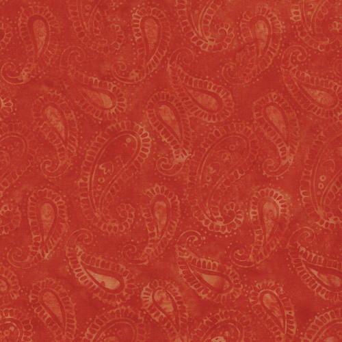 Lumin Fabrics Island Batik Paisley Pop Paisley Orange Pumpkin