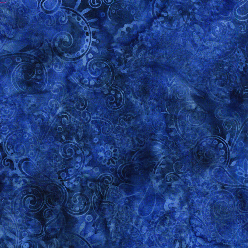 Lumin Fabrics Island Batik Paisley Pop Floral Paisley Blue Marine