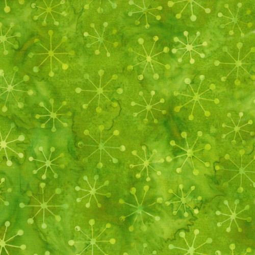 Lumin Fabrics Island Batik Garden Gate Sundial Green Lemongrass