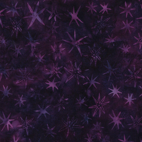 Lumin Fabrics Island Batik Under the Sea Sea Stars Purple Blackberry
