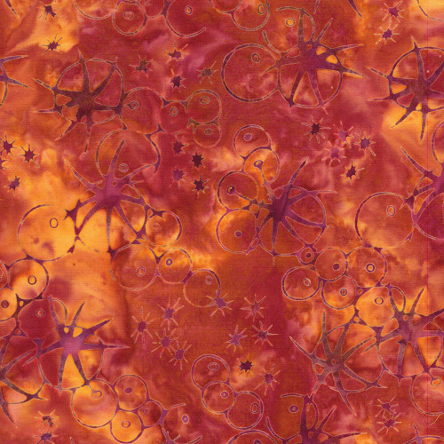 Lumin Fabrics Island Batik Starry Seas Sea Urchins Multi Pink Red Vibes