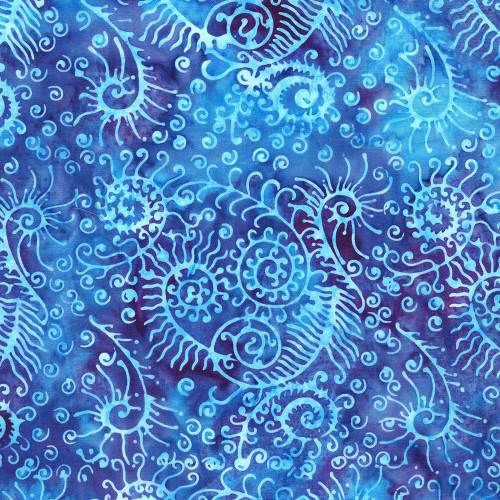 Lumin Fabrics Island Batik Under the Sea Sea Weed Purple Blurple