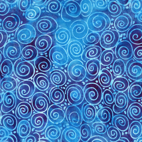 Lumin Fabrics Island Batik Under the Sea Spiral Multi Blue Purple