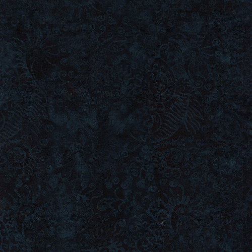 Lumin Fabrics Island Batik Starry Seas Sea Weed Blue Midnight Blue