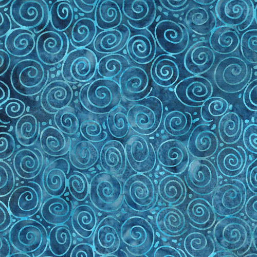 Lumin Fabrics Island Batik Starry Seas Spiral Teal