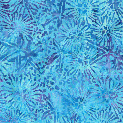 Lumin Fabrics Island Batik Under the Sea Starfish Marine Teal Pool