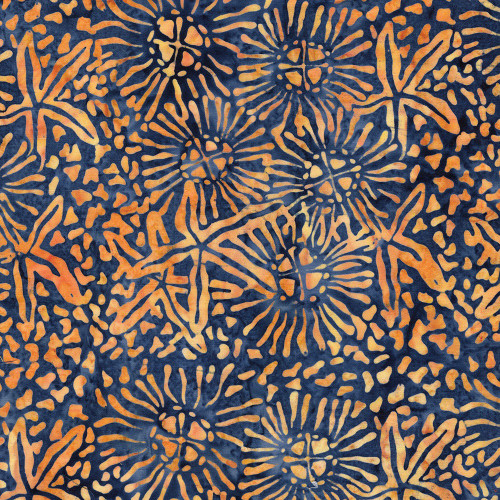 Lumin Fabrics Island Batik Starry Seas Starfish Marine Multi Blue Orange
