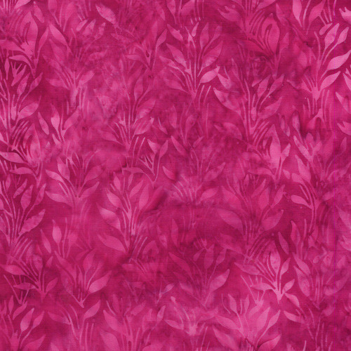 Lumin Fabrics Island Batik Hello Sunshine Vines and Leaves Pink Geranium