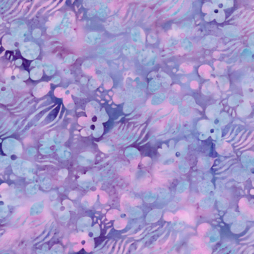 Lumin Fabrics Island Batik Garden Bloom Floral Drift Multi Purple Pink Iris