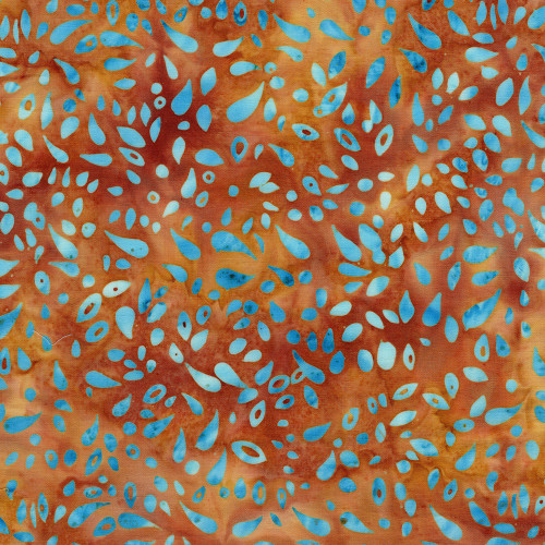 Lumin Fabrics Island Batik Blooom Grove Seeds and Dots Bown Cinnamon