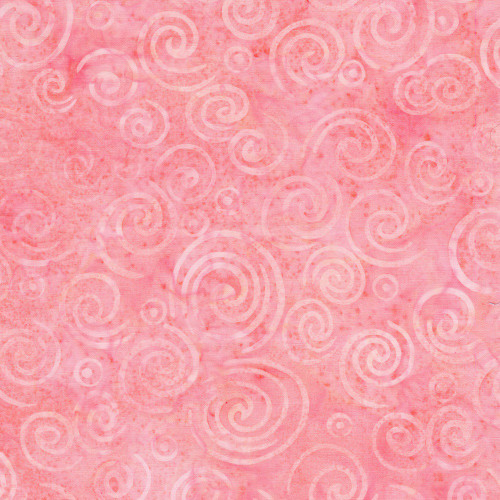 Lumin Fabrics Island Batik Garden Bloom Spiral Red Flamingo