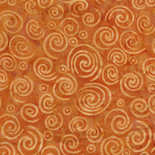 Lumin Fabrics Island Batik Blooom Grove Spiral Gold Acorn