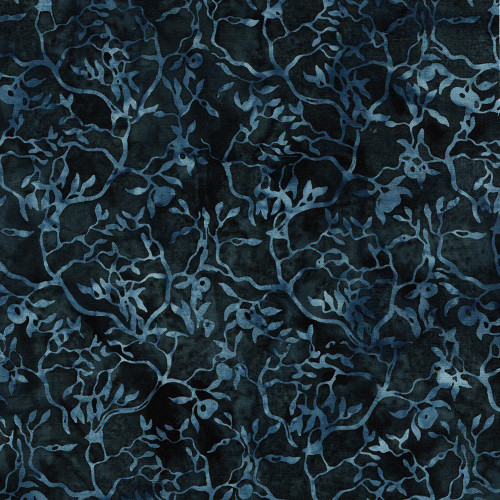Lumin Fabrics Island Batik Cherry Blossom Cherry VIne Black Smoke