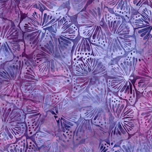 Lumin Fabrics Island Batik Enchanted Flutter Monarch Multi Purple Magenta