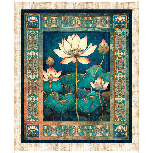 Quilting Treasures Fabrics Serenity Dan Morris Arts and Crafts Lotus Panel 36