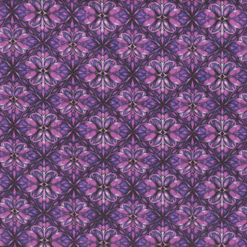Quilting Treasures Fabrics Royale Dan Morris Purple Floral Tile