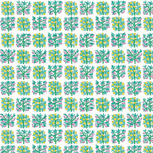Riley Blake Fabrics Liberty Fabrics Gifts from the Garden Lasenby Aqua Green Yellow Orchard Trees
