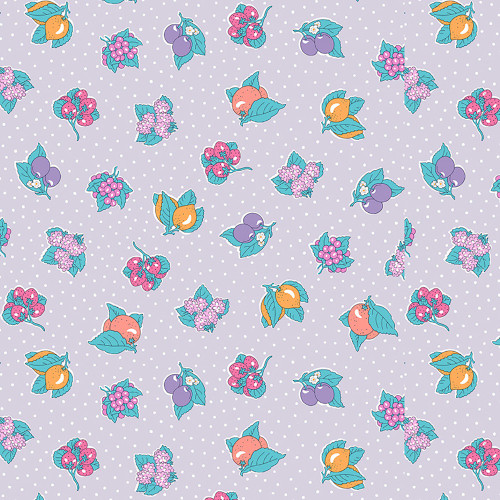 Riley Blake Fabrics Liberty Fabrics Gifts from the Garden Lasenby Cotton Lilac Purple Polka Fruit