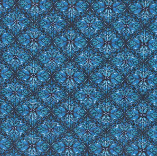 Quilting Treasures Fabrics Royale Dan Morris Blue Floral Tile